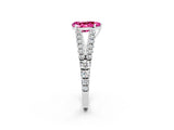 White gold Pear Cut Cut Split Shank Pave Diamond Engagement Ring with Four-Prong Setting_2