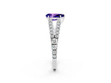 White gold Pear Cut Cut Split Shank Pave Diamond Engagement Ring with Four-Prong Setting_2