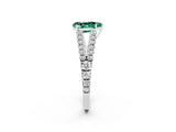 White gold Pear Cut Cut Split Shank Pave Diamond Engagement Ring with Four-Prong Setting_2
