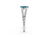 White gold Pear Cut Cut Split Shank Pave Diamond Engagement Ring with Four-Prong Setting_2