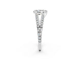 White gold Pear Cut Cut Split Shank Pave Diamond Engagement Ring with Four-Prong Setting_2
