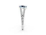 White gold Pear Cut Cut Split Shank Pave Diamond Engagement Ring with Four-Prong Setting_2