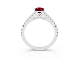 White gold Pear Cut Cut Split Shank Pave Diamond Engagement Ring with Four-Prong Setting_3