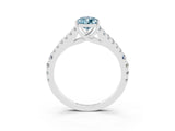 White gold Pear Cut Cut Split Shank Pave Diamond Engagement Ring with Four-Prong Setting_3