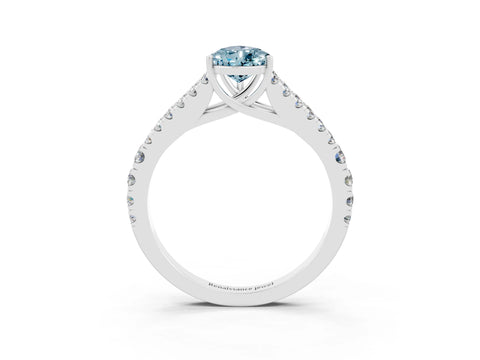White gold Pear Cut Cut Split Shank Pave Diamond Engagement Ring with Four-Prong Setting_3