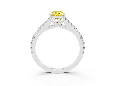 White gold Pear Cut Cut Split Shank Pave Diamond Engagement Ring with Four-Prong Setting_3