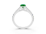 White gold Pear Cut Cut Split Shank Pave Diamond Engagement Ring with Four-Prong Setting_3