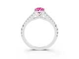 White gold Pear Cut Cut Split Shank Pave Diamond Engagement Ring with Four-Prong Setting_3