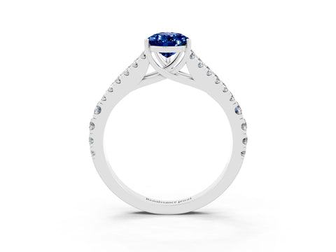 White gold Pear Cut Cut Split Shank Pave Diamond Engagement Ring with Four-Prong Setting_3