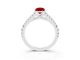 White gold Pear Cut Cut Split Shank Pave Diamond Engagement Ring with Four-Prong Setting_3