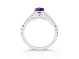 White gold Pear Cut Cut Split Shank Pave Diamond Engagement Ring with Four-Prong Setting_3