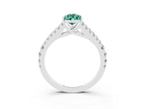 White gold Pear Cut Cut Split Shank Pave Diamond Engagement Ring with Four-Prong Setting_3