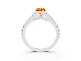 White gold Pear Cut Cut Split Shank Pave Diamond Engagement Ring with Four-Prong Setting_3