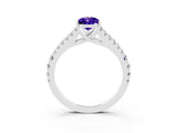 White gold Pear Cut Cut Split Shank Pave Diamond Engagement Ring with Four-Prong Setting_3