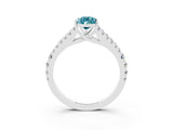 White gold Pear Cut Cut Split Shank Pave Diamond Engagement Ring with Four-Prong Setting_3