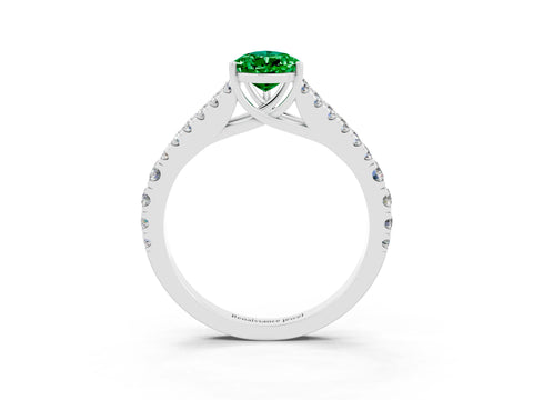 White gold Pear Cut Cut Split Shank Pave Diamond Engagement Ring with Four-Prong Setting_3