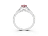 White gold Pear Cut Cut Split Shank Pave Diamond Engagement Ring with Four-Prong Setting_3