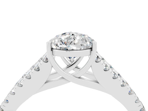 White gold Pear Cut Cut Split Shank Pave Diamond Engagement Ring with Four-Prong Setting_4