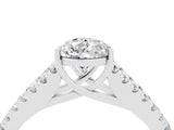 White gold Pear Cut Cut Split Shank Pave Diamond Engagement Ring with Four-Prong Setting_4