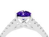 White gold Pear Cut Cut Split Shank Pave Diamond Engagement Ring with Four-Prong Setting_4