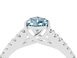 White gold Pear Cut Cut Split Shank Pave Diamond Engagement Ring with Four-Prong Setting_4