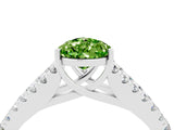 White gold Pear Cut Cut Split Shank Pave Diamond Engagement Ring with Four-Prong Setting_4
