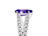 White gold Pear Cut Cut Split Shank Pave Diamond Engagement Ring with Four-Prong Setting_5