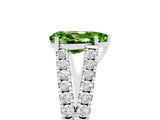 White gold Pear Cut Cut Split Shank Pave Diamond Engagement Ring with Four-Prong Setting_5