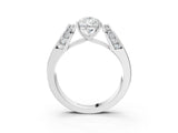 White gold Pear Cut Diamond Channel Set Solitaire Ring with Four-Prong Setting_13