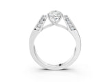 White gold Pear Cut Diamond Channel Set Solitaire Ring with Four-Prong Setting_25