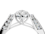 White gold Pear Cut Diamond Channel Set Solitaire Ring with Four-Prong Setting_26
