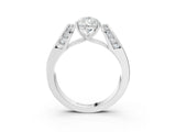 White gold Pear Cut Diamond Channel Set Solitaire Ring with Four-Prong Setting_55