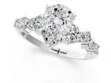 White gold Pear Cut Diamond Cluster Pavé Band with Four-Prong Setting_10