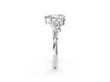 White gold Pear Cut Diamond Cluster Pavé Band with Four-Prong Setting_11