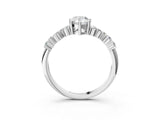 White gold Pear Cut Diamond Cluster Pavé Band with Four-Prong Setting_12