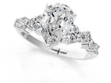 White gold Pear Cut Diamond Cluster Pavé Band with Four-Prong Setting_19