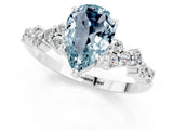 White gold Pear Cut Diamond Cluster Pavé Band with Four-Prong Setting_1
