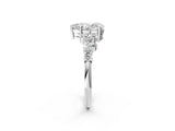 White gold Pear Cut Diamond Cluster Pavé Band with Four-Prong Setting_20
