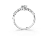White gold Pear Cut Diamond Cluster Pavé Band with Four-Prong Setting_21