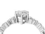 White gold Pear Cut Diamond Cluster Pavé Band with Four-Prong Setting_22