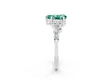 White gold Pear Cut Diamond Cluster Pavé Band with Four-Prong Setting_2