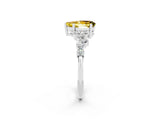 White gold Pear Cut Diamond Cluster Pavé Band with Four-Prong Setting_2