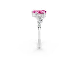 White gold Pear Cut Diamond Cluster Pavé Band with Four-Prong Setting_2