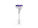 White gold Pear Cut Diamond Cluster Pavé Band with Four-Prong Setting_2