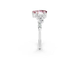 White gold Pear Cut Diamond Cluster Pavé Band with Four-Prong Setting_2