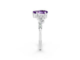 White gold Pear Cut Diamond Cluster Pavé Band with Four-Prong Setting_2