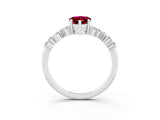 White gold Pear Cut Diamond Cluster Pavé Band with Four-Prong Setting_3