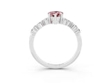 White gold Pear Cut Diamond Cluster Pavé Band with Four-Prong Setting_3