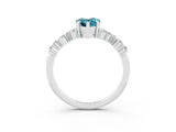 White gold Pear Cut Diamond Cluster Pavé Band with Four-Prong Setting_3