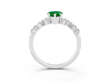 White gold Pear Cut Diamond Cluster Pavé Band with Four-Prong Setting_3
